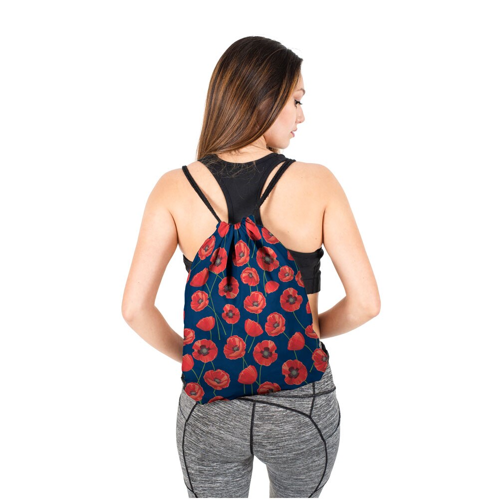 Quem se importa flor drawstring mochila feminina viagem à prova dwaterproof água simples natural 3d impressão para a menina desenhar sacos de corda moda