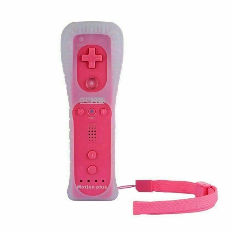 2 In 1 Voor Wii /Wii U Draadloze Bluetooth Remote Nunchuck Controller Sync Joystick Nunchuck Voor Nin Neiging gamepad Voor Wii: straight pink