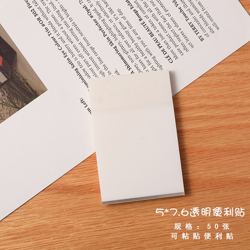 50 Pcs Transparent Sticky Notes Clear Sticky Notes Translucent Sticky Note Pads for Office & School Supplies: black