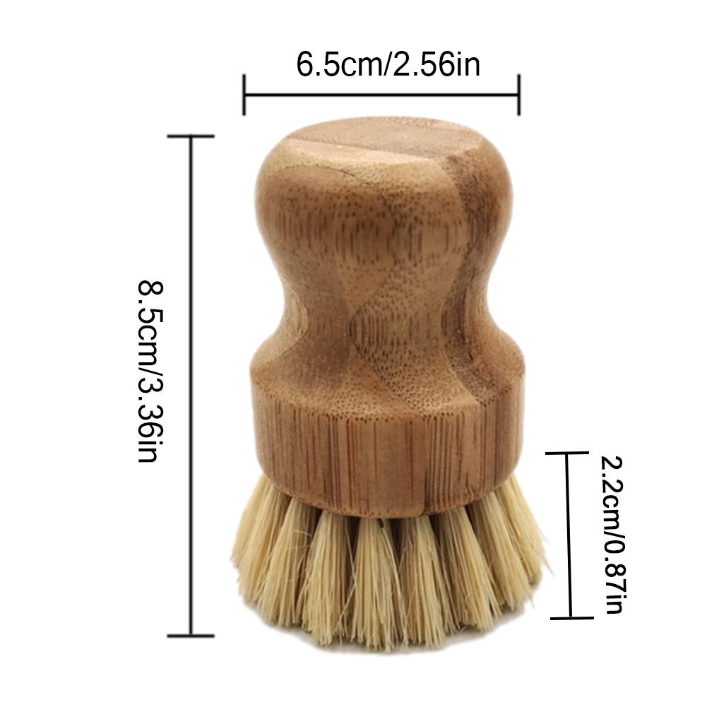 Pot de palmier brosse bambou rond Mini brosse à récurer naturel brosse à récurer nettoyage humide épurateur pour laver la vaisselle casseroles casseroles et légumes