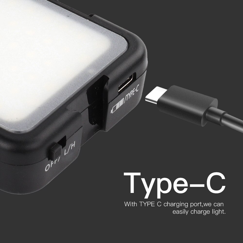 Mini luzes de vídeo led nano 42 de bolso, 6000k com bateria embutida para fotógrafo, estúdio, vlogging