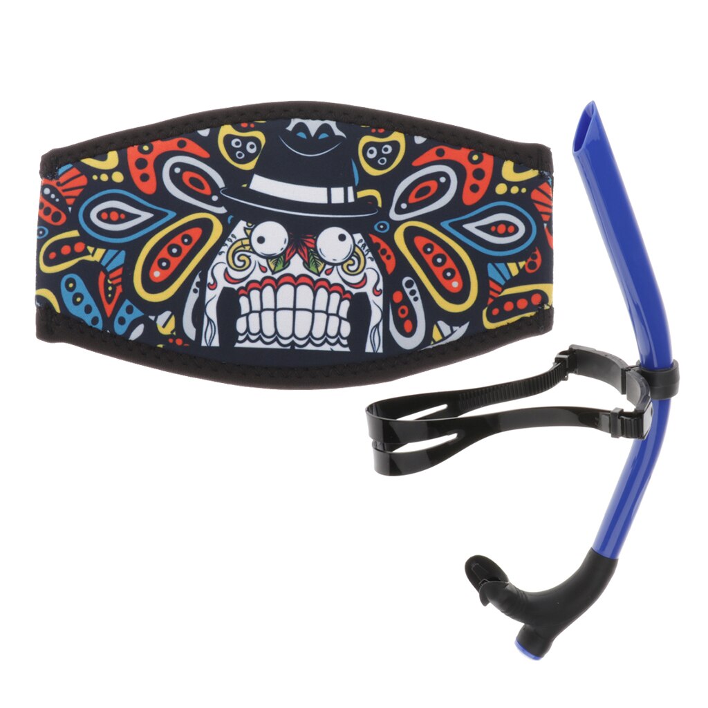 Simning front snorkel munstycke och neopren mask rem bandet omslag för dykning simning