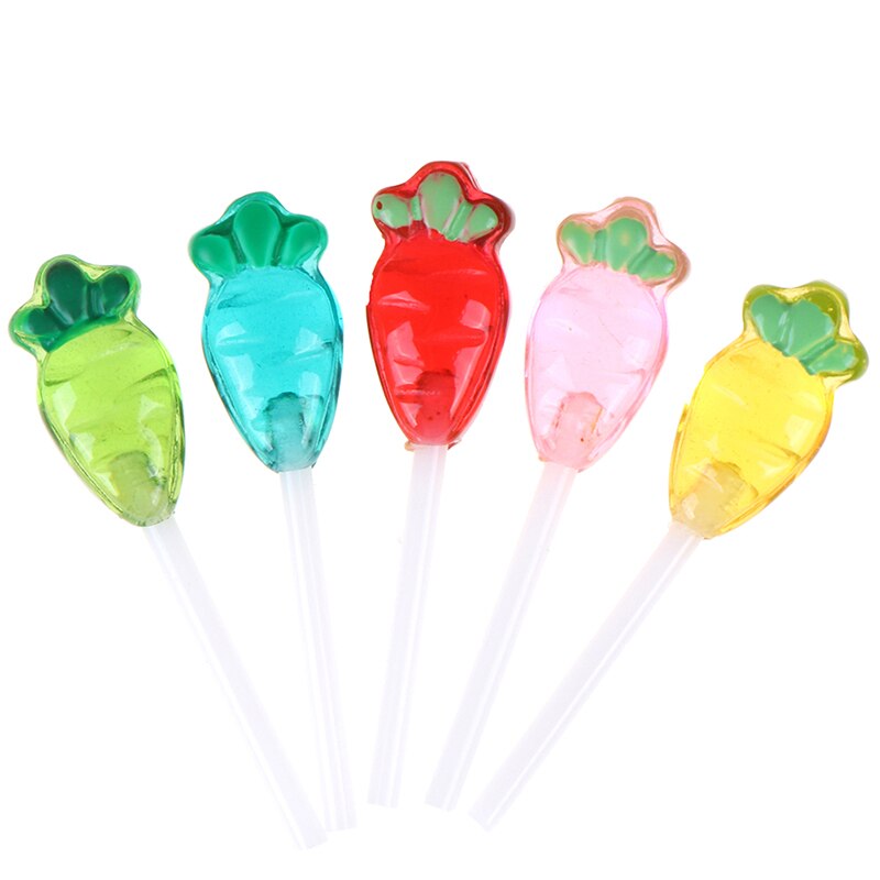 4Stck 1/12 Gefälschte Zucker SchöNe Harz Karotte Lutscher Mini Handwerk Bonsai Mikro Landschaft Gebühr Garten Miniaturen Dekoration