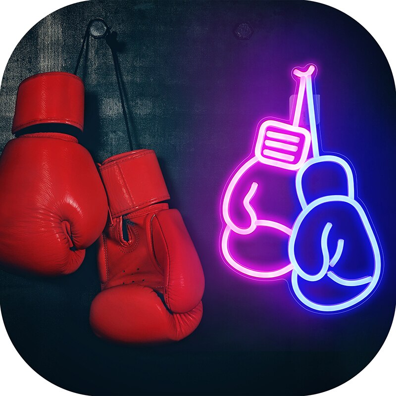 Boksen Neon Light Bokshandschoenen Cool Wall Opknoping Art Decoratie Usb Switch Acryl Neon Teken Gym Kamer Decor Xmas