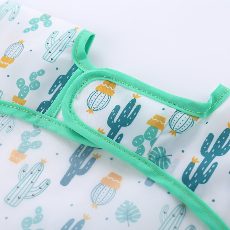 Unisex Infant Kleinkind Baby Smock Fütterung Zubehör Wasserdicht Cartoon Lange Ärmeln Lätzchen Spuck Tücher Kinder