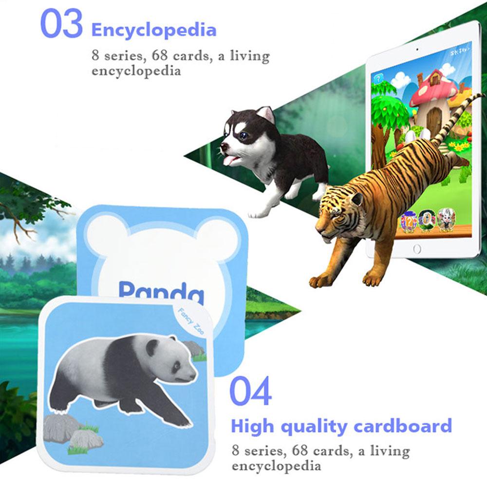 68 PCS 4D Animal Card Cartoon Card Toys Sensory 6 Ages Educational Card Fancy Veritable