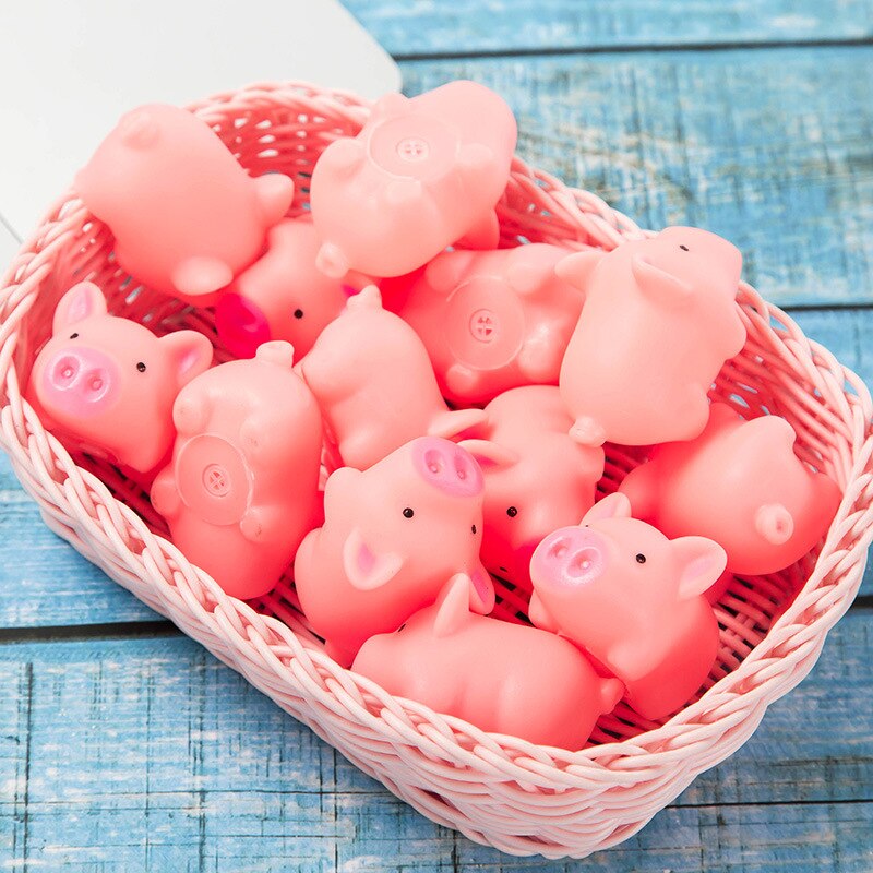 1 stk søde 4.5cm hundelegetøj pink skrigende gummigris kæledyrslegetøj knirke squeaker tygge hjemmepynt tyggelegetøj til hunde