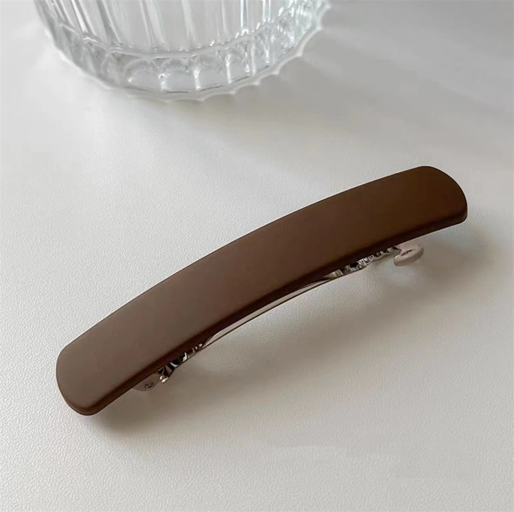 Pinza para el pelo con forma de barra sólida Simple para mujer, pasador acrílico de Color mate, pasador geométrico para el pelo, accesorios elegantes para el cabello: Gris