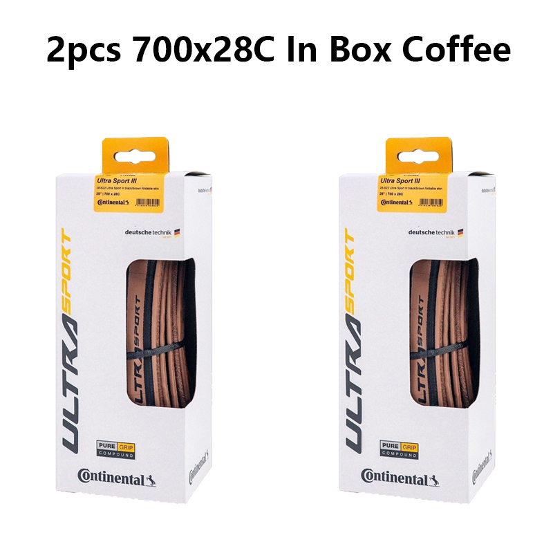 Continental ULTRA SPORT Ⅲ Tire Original Road Vehicle Folding Anti Puncture Bicycle Tires 700x23c/700x25c/700x28c Black/Coffee: Chocolate