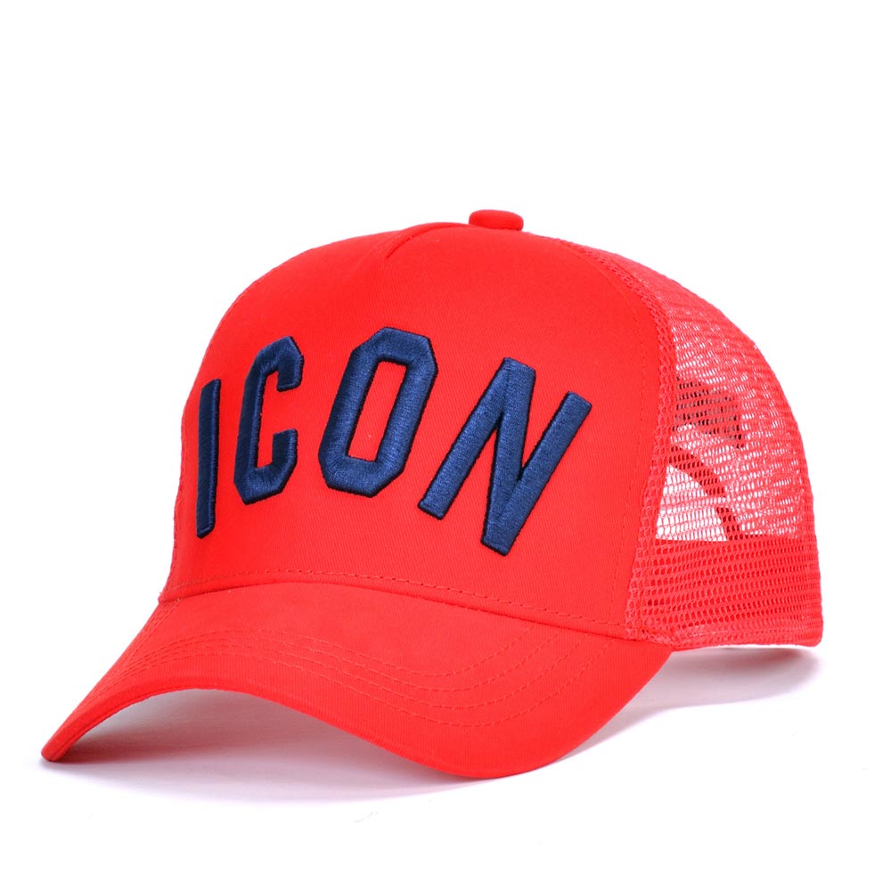 DSQ2-Sombrero de béisbol con letras bordadas para Hombre y mujer, gorra de béisbol con letras bordadas en color rosa, Hip Hop, unisex: Red