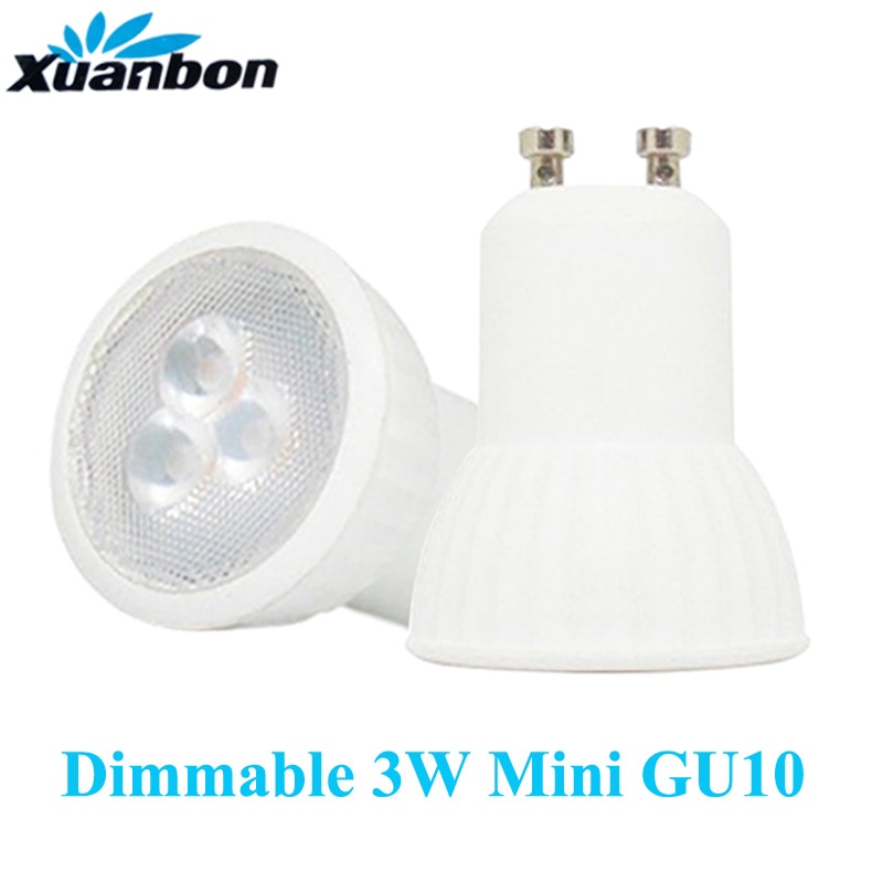 Dimbare 3 w Mini GU10 35mm Led Spotlight AC85-265V SMD 2835 LED Lamp Energiebesparende Led Spot Light lamp Aluminium + PPT + Drive