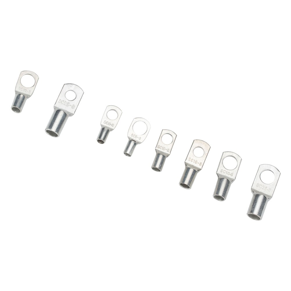 120pcs Bare Terminal Tinned Soldered Copper Crimped Tube Lug Terminal Kit for Auto