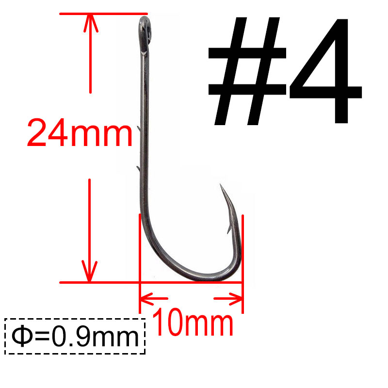 50 teile/schachtel Lange Schaft Angeln Haken Baitholder Angelhaken Karpfen Angeln Haken Jig Stacheldraht hoch Kohlenstoff stahl versetzt Schmale Köder Haken: Licht Grau