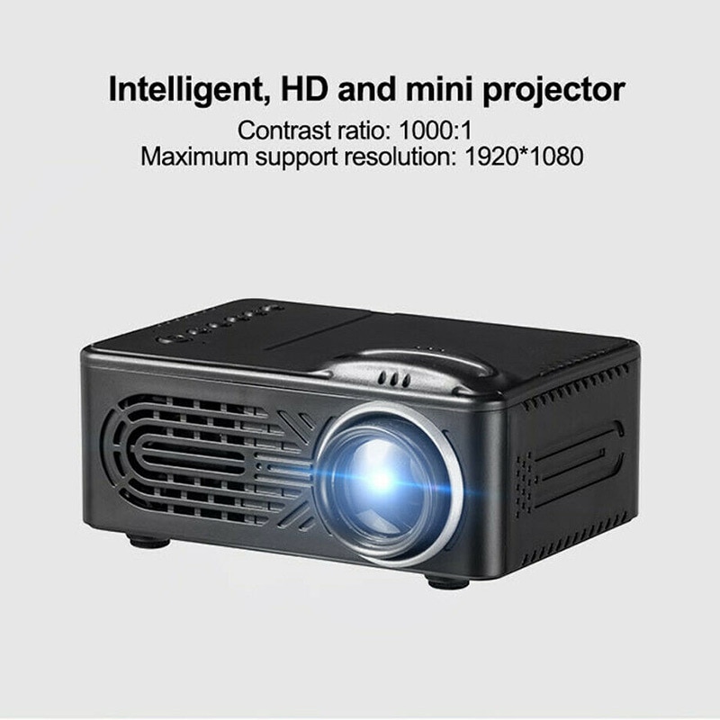 HD Neat Portable Pocket Projector Support 1080P Built-in Stereo Speaker for Home Office @M23
