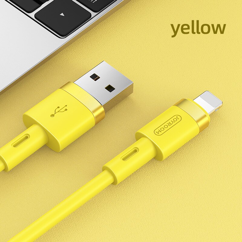 Joyroom Usb Kabel Voor Iphone Kabel 11 Pro Max Xs Xr X 8 7 6 6S Ipad Snel Opladen kabels Vloeibare Siliconen Data Kabel Voor Iphone: Yellow