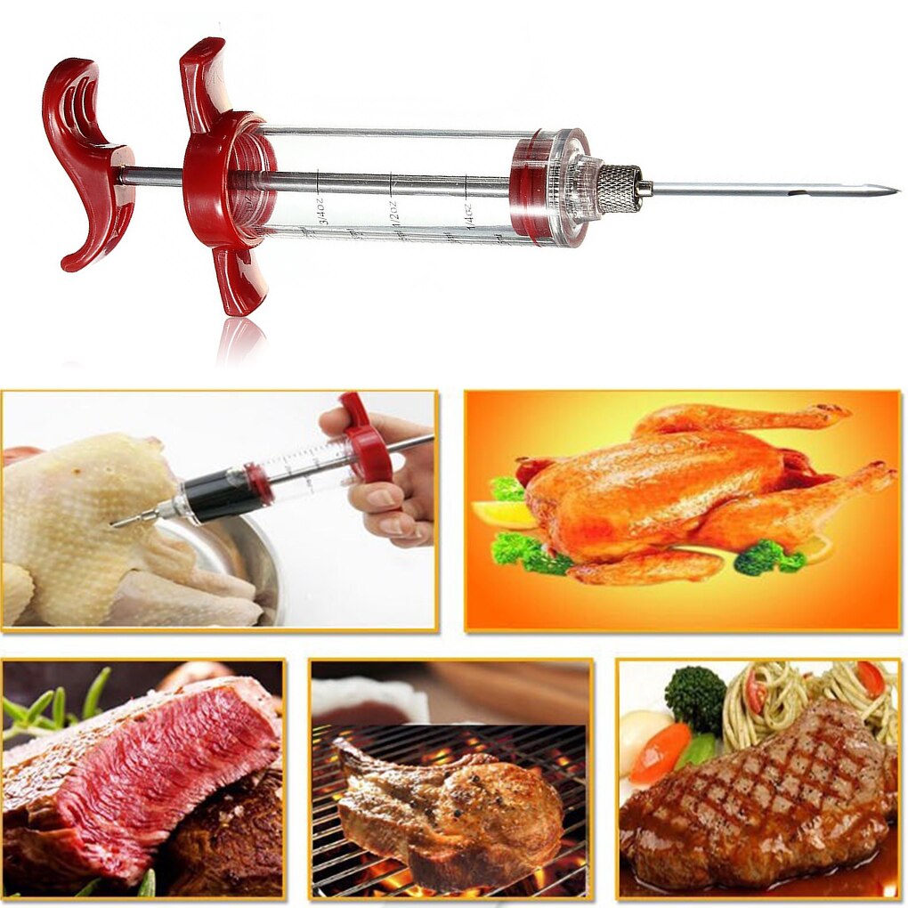 Stainless Steel Chicken Cooking Kit with Replacement Needles Party Meat Steak Flavoring Set Grilling Tools Restaurant Kitchen