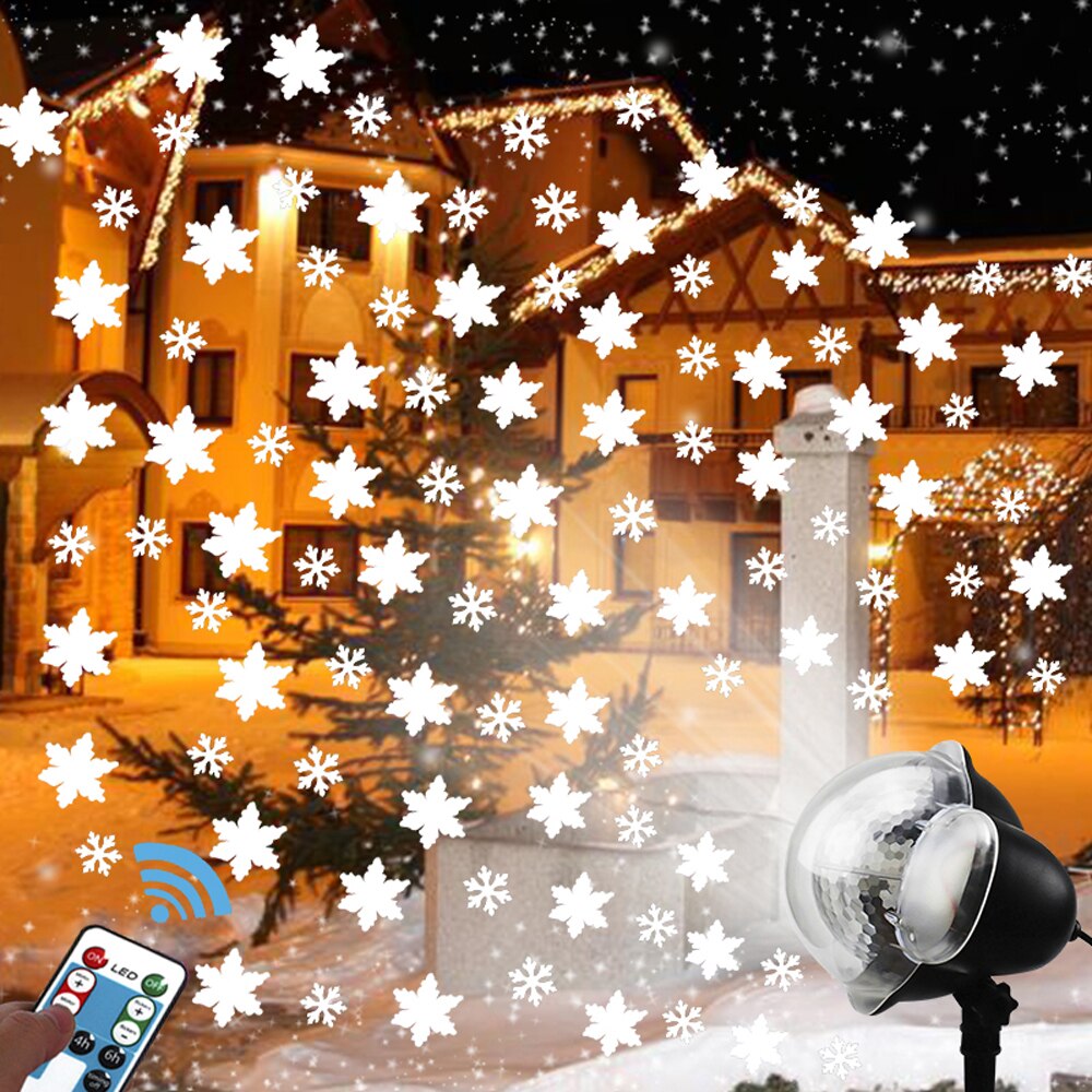 Snowfall Projector LED Lights Indoor Outdoor Lights With Remote Control Rotatable For Halloween Xmas Wedding Home