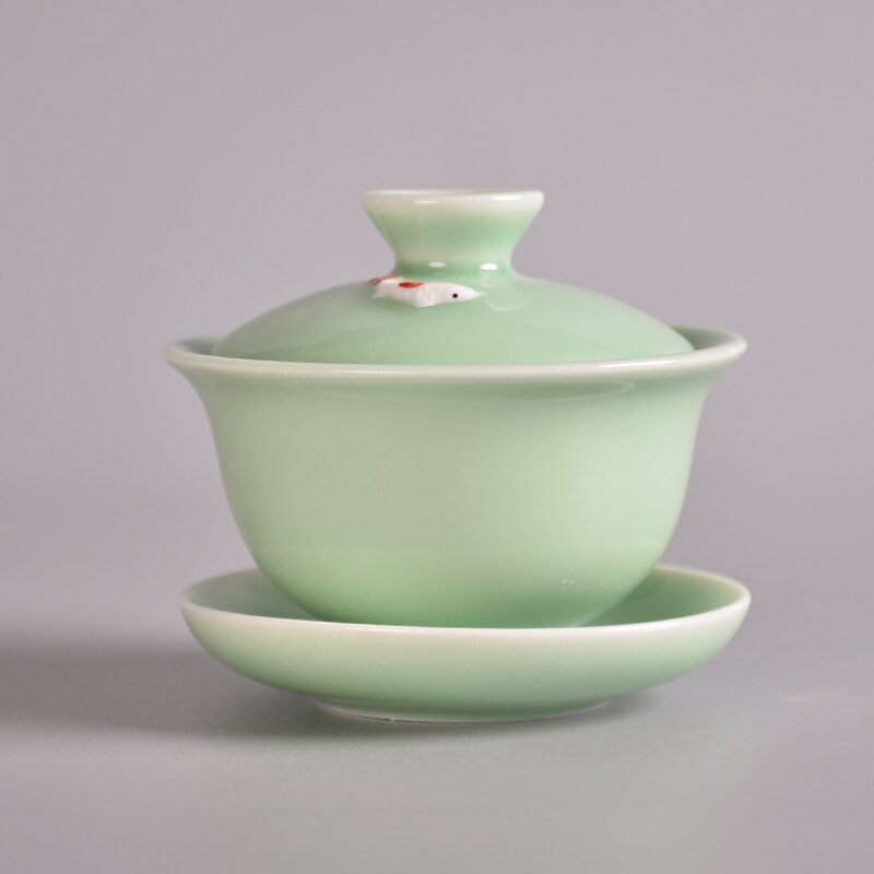 TANGPIN longquan celadon ceramic gaiwan teacup fish teapots chinese kung fu tea set 120ml