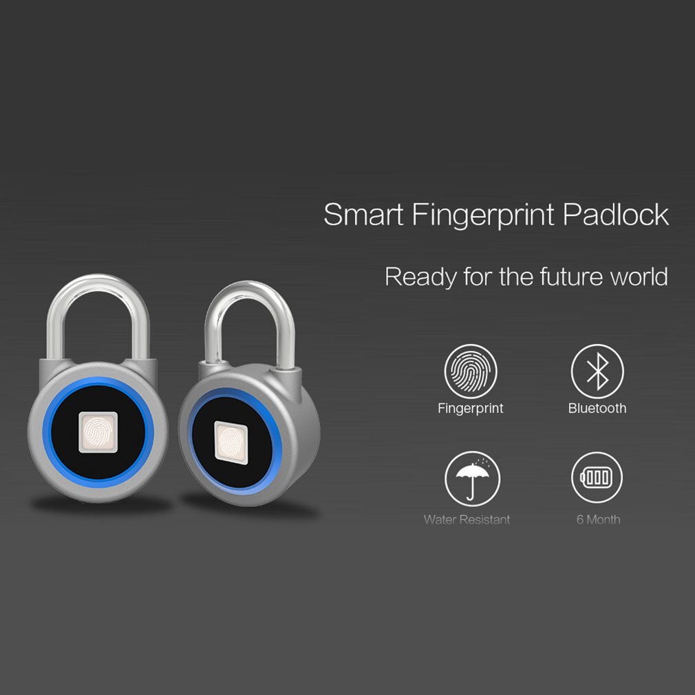 Vandtæt nøglefri bt smart fingeraftrykslås hængelås  p2 tyverisikring til ios til android 4.3 app kontroldør skab hængelås