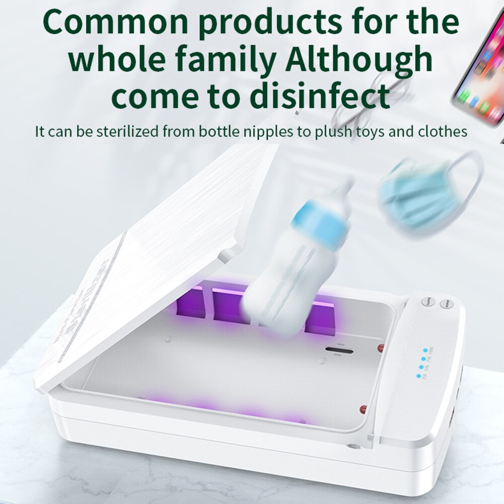 4 LED UV Phone Mask Disinfection Case UV Sterilizer Box Multifunctional Portable Ultraviolet Sterilization Germicidal Box