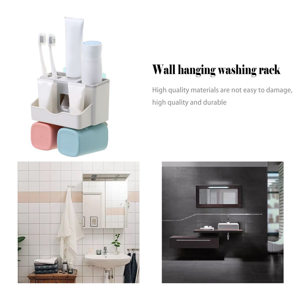 Suction Wall Toothbrush Holder Automatic Squeeze Toothpaste Dispenser Toothbrush Toothpaste Cup Bathroom Tools