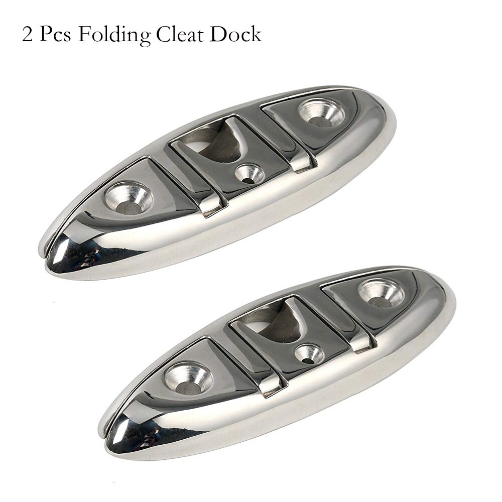 Marine Boot Flip Up 6 inch Vouwen Cleat Dock Roestvrij Stalen Bevestigingsmiddelen Pull Up Cleat Dock Boot Accessoires: 2 Pcs