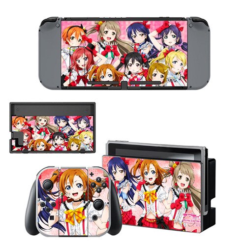 Anime Cute Girl Lovelive Decal Vinyl Skin Sticker for Nintendo Switch NS Console+Controller+Stand Holder Protective Film: YSNS0531