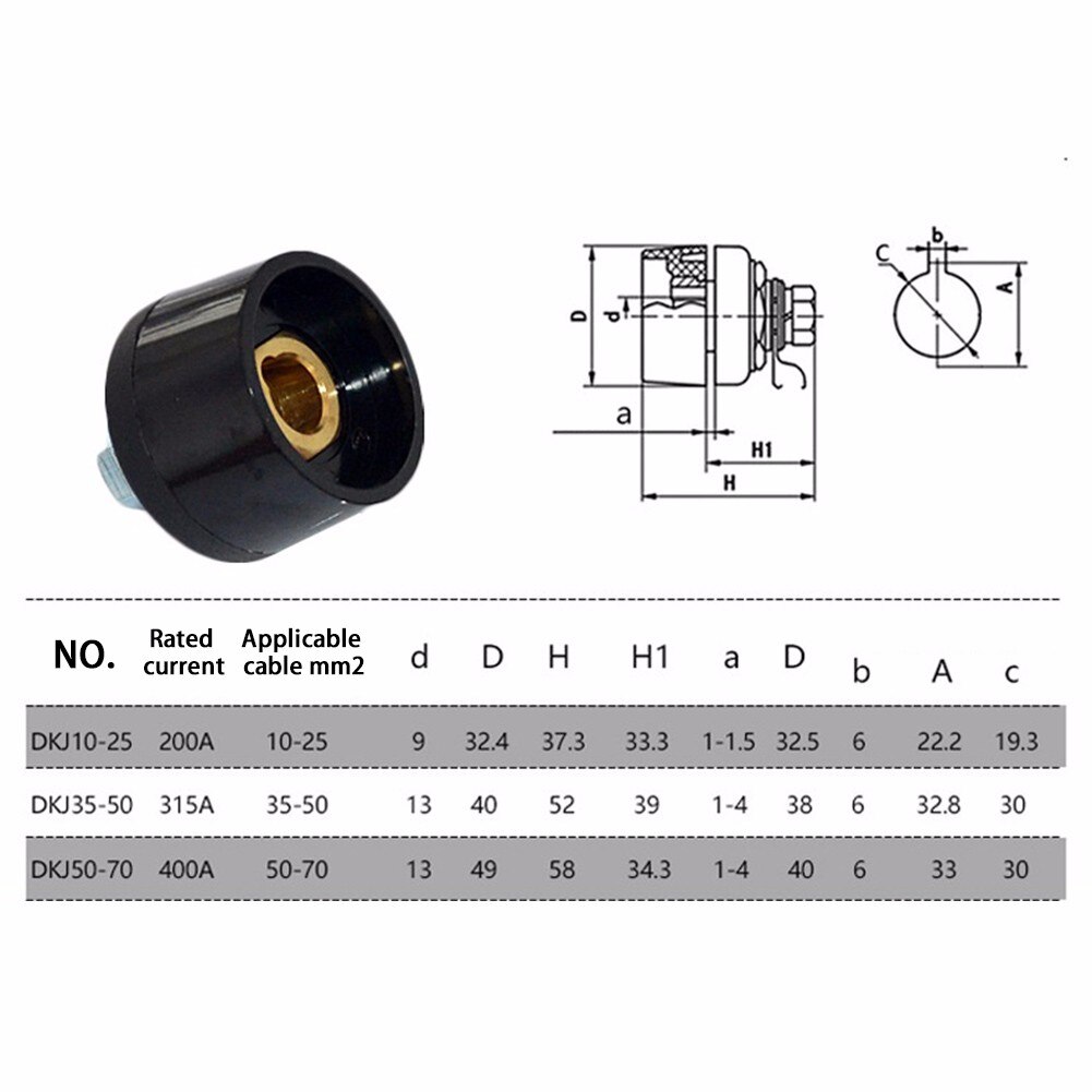 Cable Connector-Plug Male Female Socket Plug Cable Connector DKJ10-25 35-50 50-70 TIG Welding Machine Cable Panel