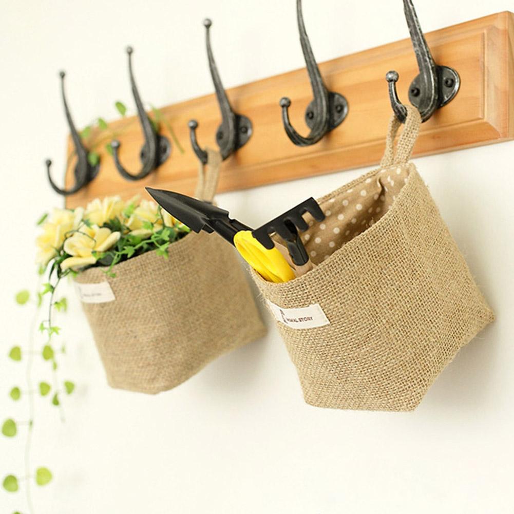 Vintage pliable suspendus articles divers blanchisserie vêtements cosmétique rangement organisateur panier Bin linge stockage décor à la maison jouet panier