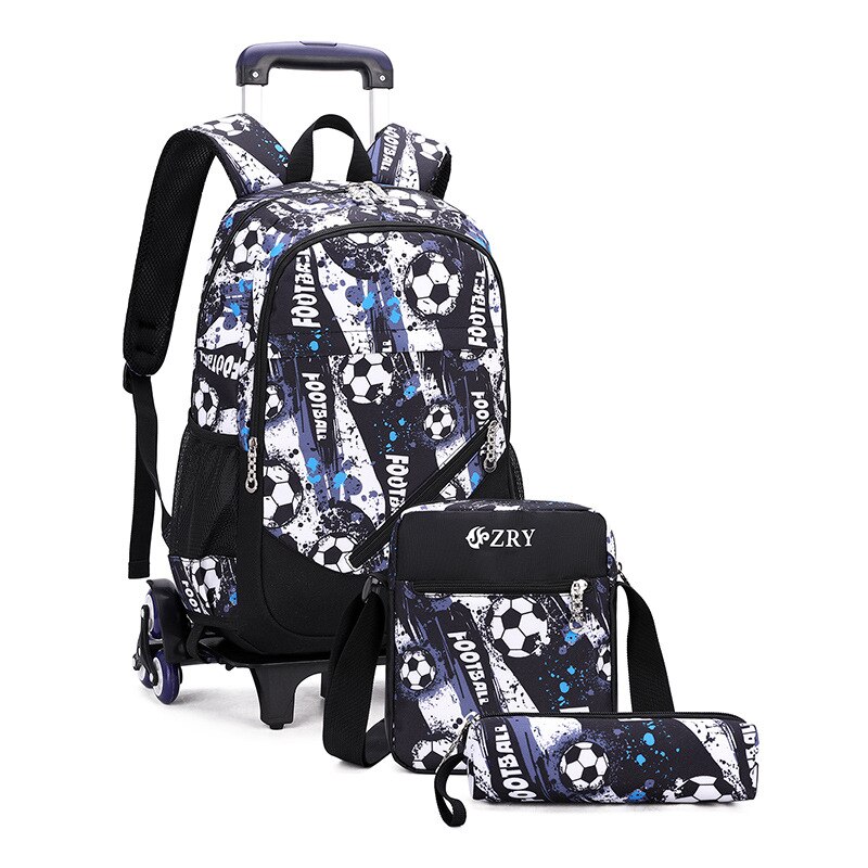 Fengdong Afneembare Trolley School Rugzak Kit Wiel Jongen Bedelen Wielen Schooltassen Voor Jongens Boekentas Traplopen Rolling Rugzak: Heisezuqiu