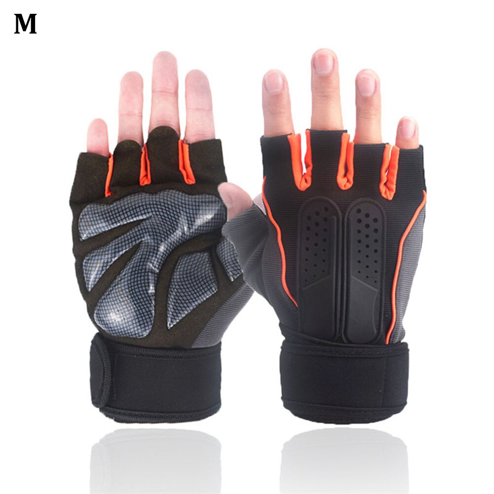 Halvfinger treningsstøtte sport anti-skli håndleddspakning menn kvinner utendørs hansker vektløfting unisex treningsstudio pustende ridning