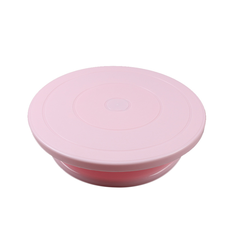 Plateau tournant de cuisson en plastique PP, outil de décoration de gâteaux, moule de plateau: pink