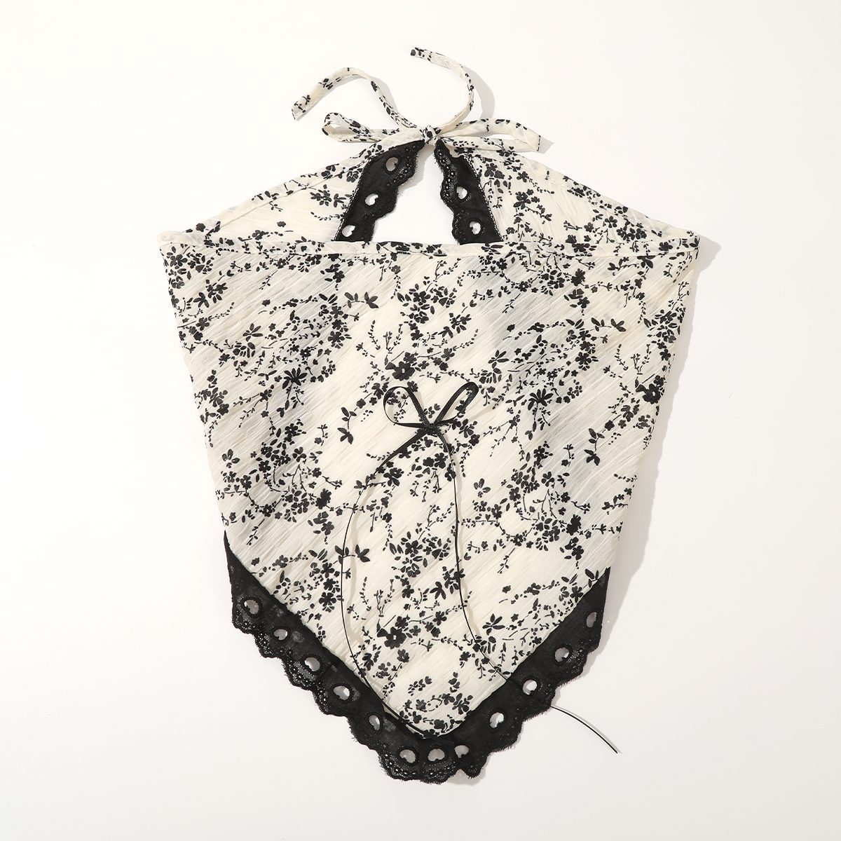 Bufanda triangular con estampado de tela, bandas para el cabello con flores, turbante, Bandana, diademas para mujer, accesorios para el cabello Retro dulces: Gris oscuro