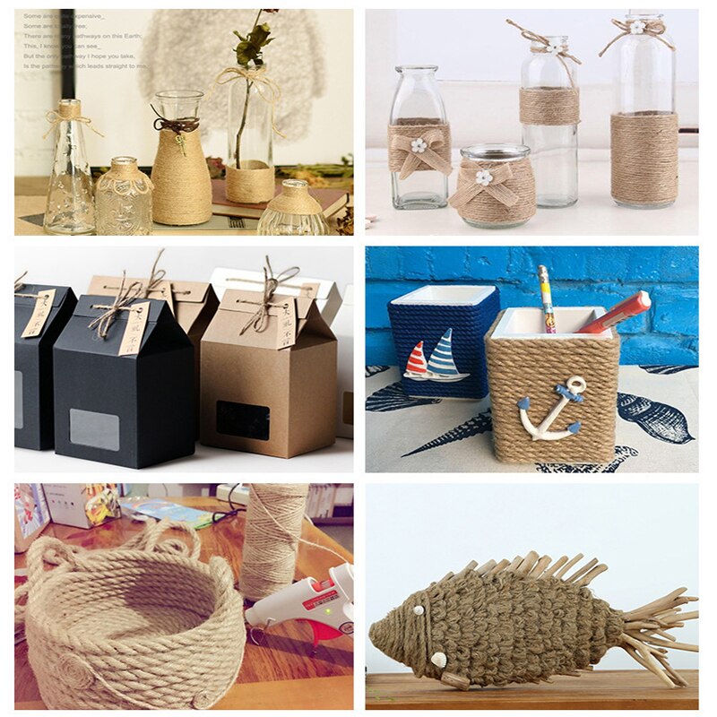 1 Mm/2 Mm/3 Mm Breed Natuurlijke Jute Touw Kerst Decoratie Cadeau Verpakking Touw Hand Made Fijne linnen Opknoping Tag Touw