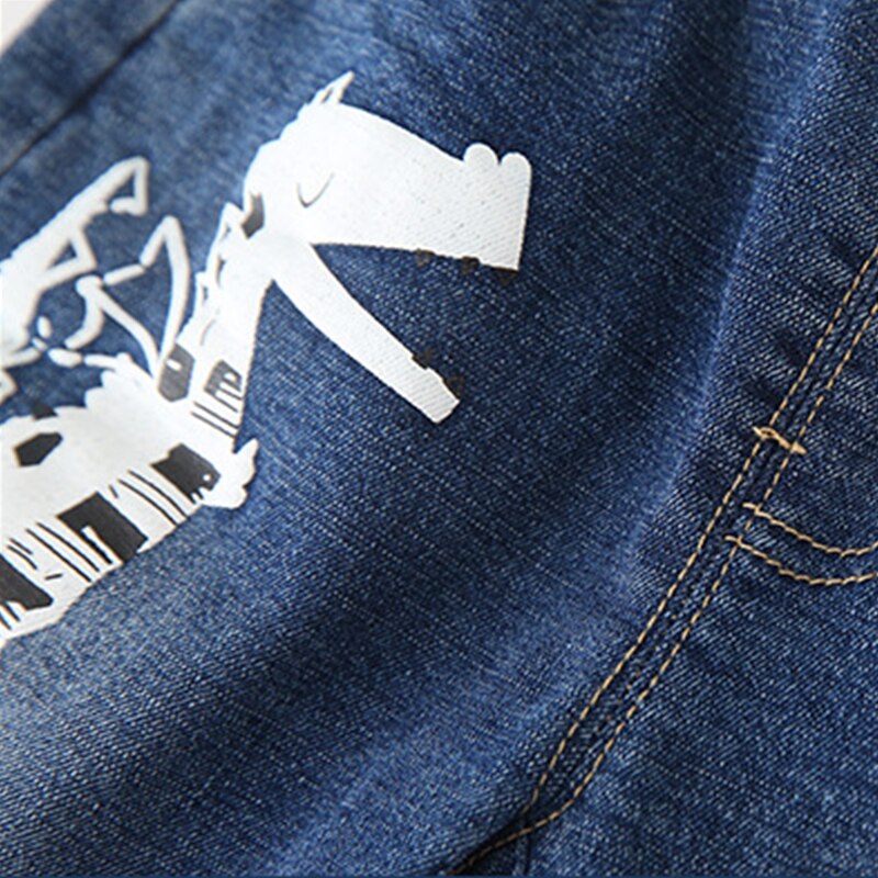 Welaken Cartoon Patroon Gedrukt Denim Broek Voor Babe Kids Jongens Jeans Elastische Taille kinderen Jeans