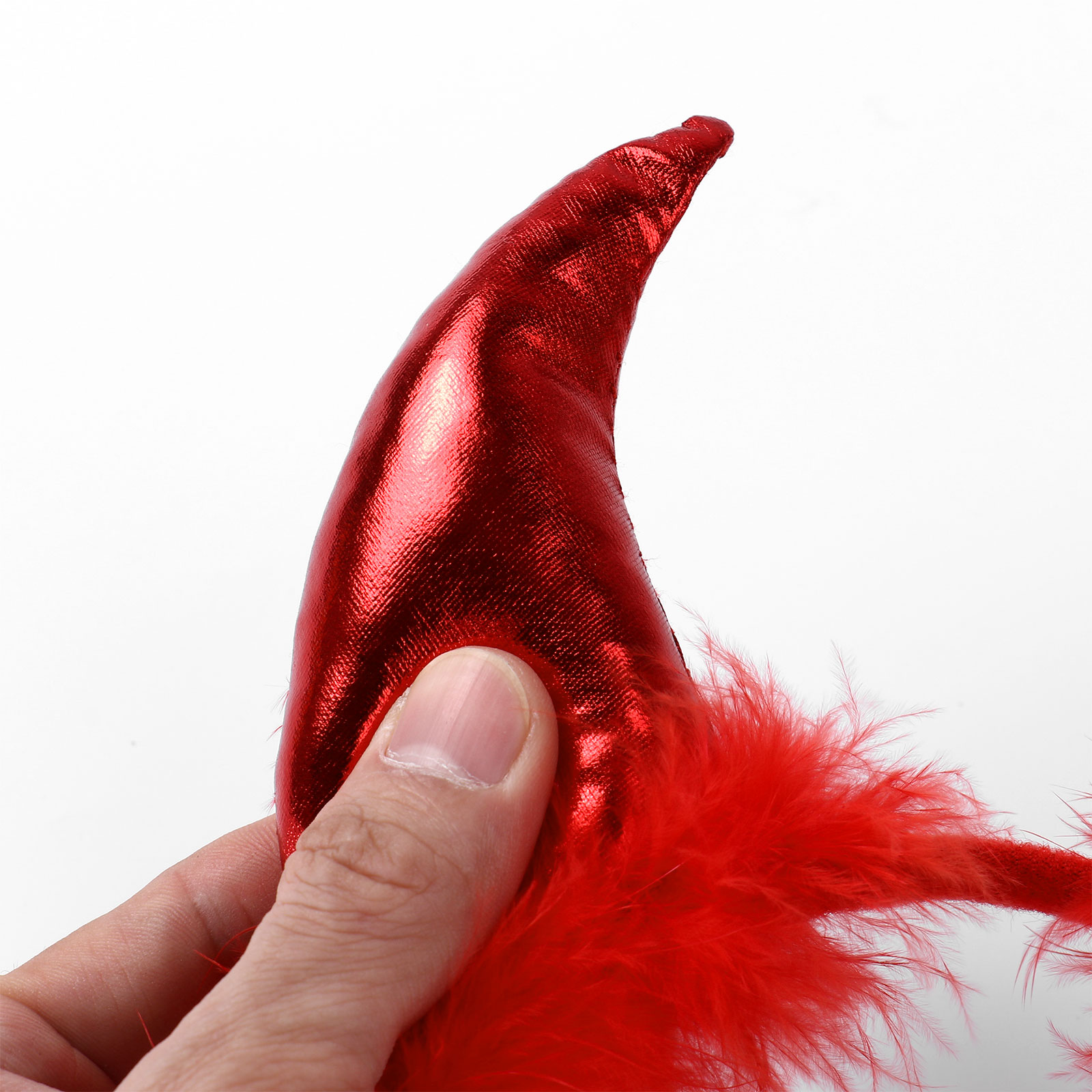 Kids Adult Halloween Devil Costumes Fancy Cosplay Set Fluffy Ears Headband with Bowtie Bendable Tail Party Role Play Accessories