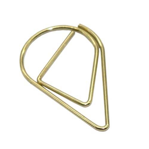 Clips de papel con forma de gota, Material metálico en 6 colores, divertido marcador Kawaii, para oficina, Shool, papelería, marcado, 60 uds.: Gold