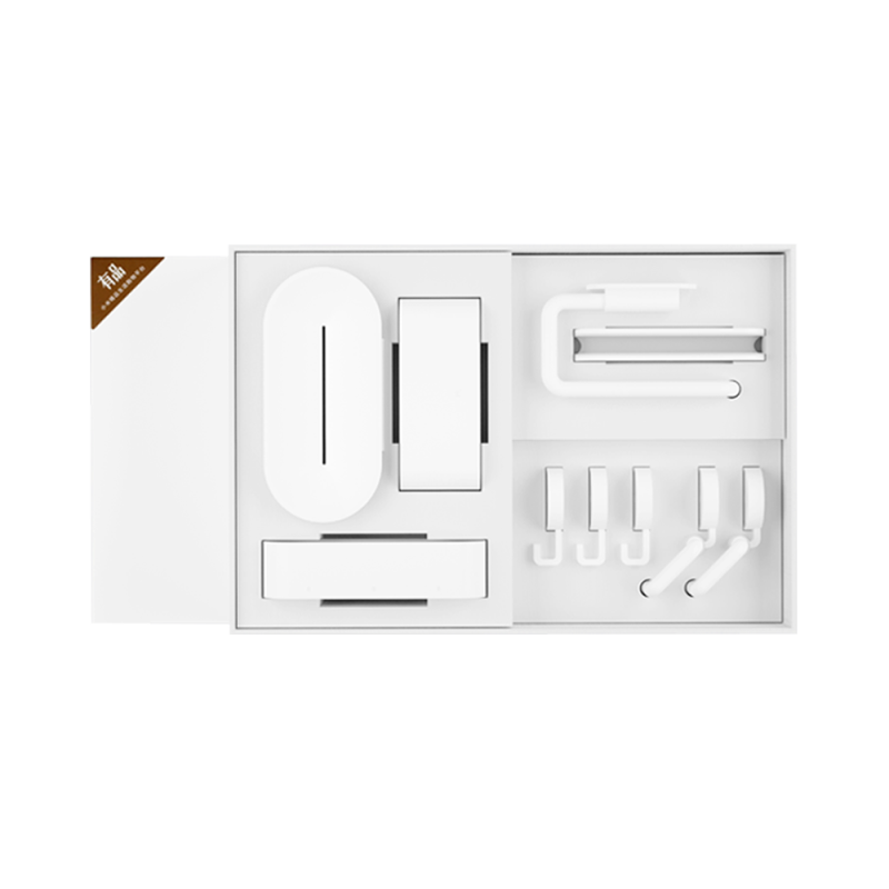 Conjunto de accesorios de baño XIAOMI MIJIA HL organizador de cepillos de dientes soporte de jabón plato de papel higiénico gancho para suministros de baño: Default Title