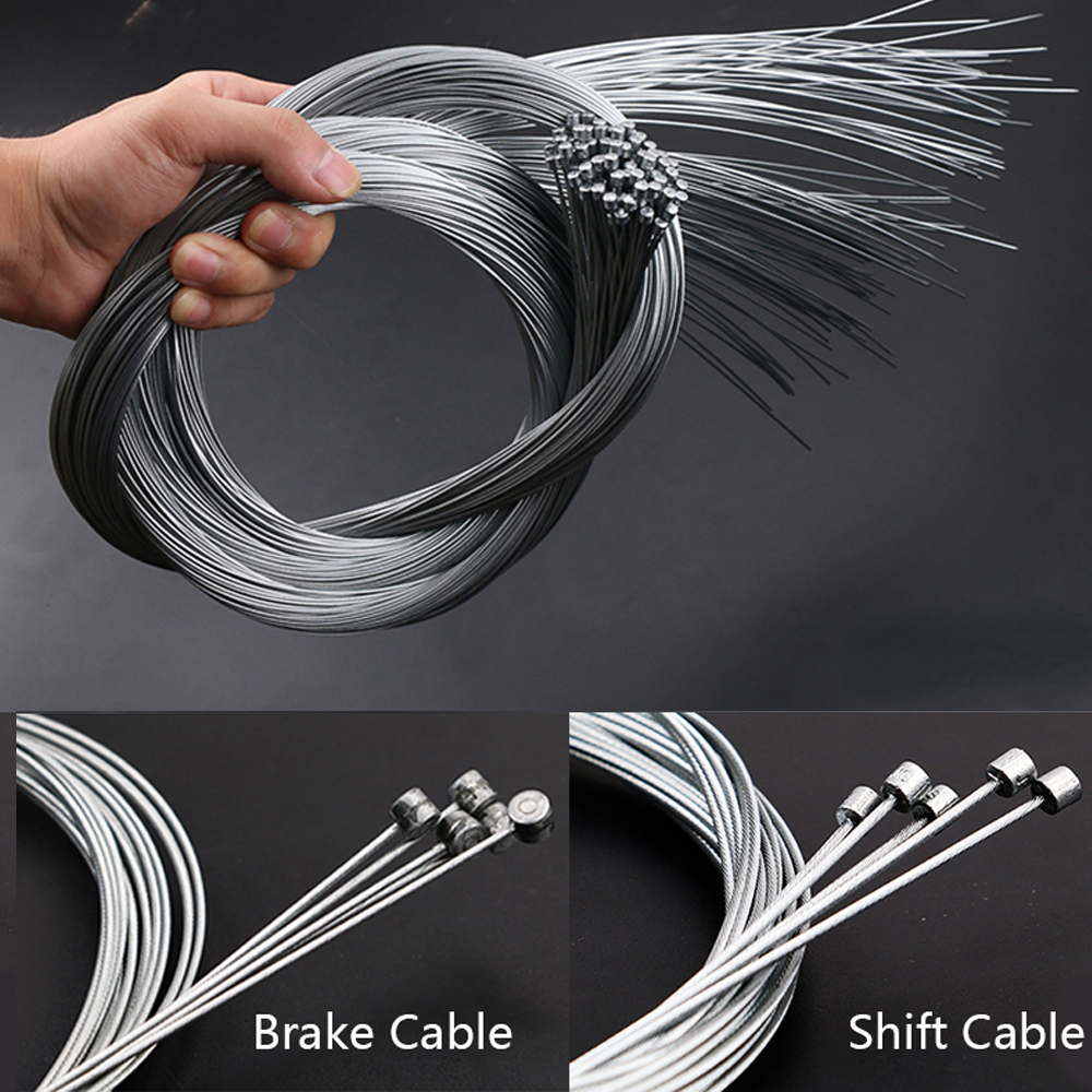 5/10 Uds. Línea de freno de bicicleta MTB línea de velocidad de bicicleta palanca de cambios fija juego de cables de freno de engranaje Cable interno de núcleo para bicicleta de carretera MTB