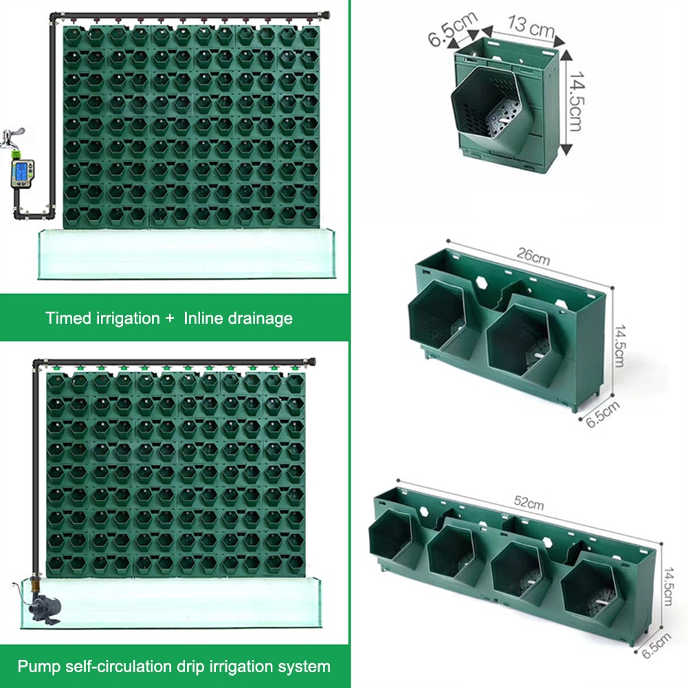 Three-dimensional Vertical Green Plant Pot Wall Hanging Flower Pot Multi-layer Combination Plant Grow Planter Green for Flowers