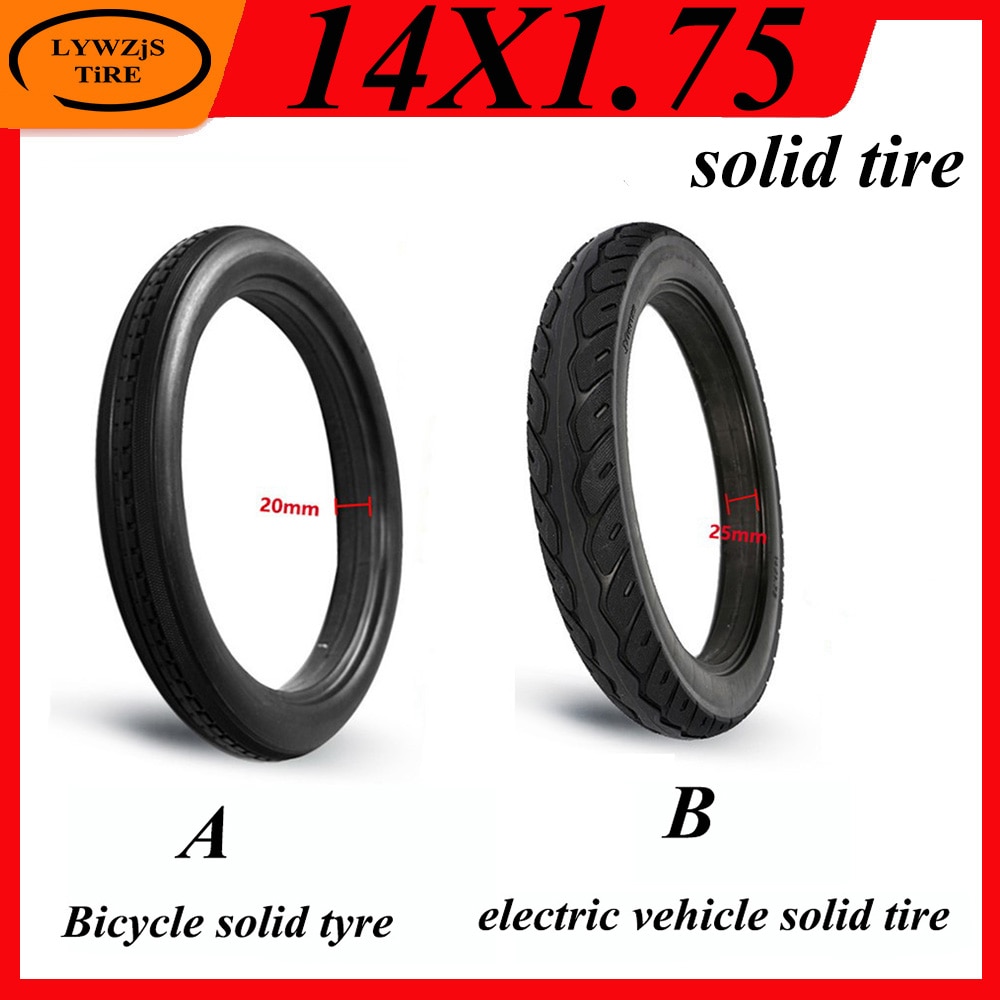 14X1.75 Solid Tire Non Pneumatische Explosieveilige Band Voor Elektrische Fiets 14 Inch Solid Band Vervangende Onderdelen