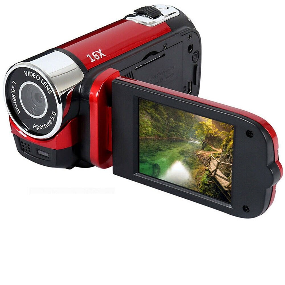 Portable Digital Camera HD 1080P Camcorder 2.7 inch Display Screen 16MP Video Camera High Definition DV Cameras For Photo Shoot: Red
