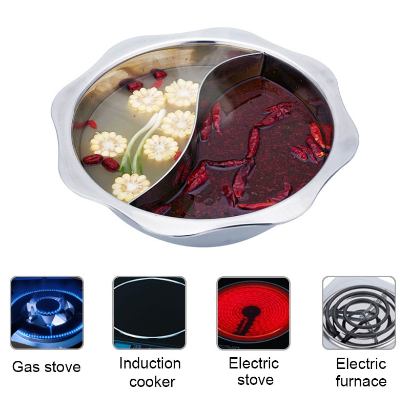 Topf Chinesische Fondue Leckeres essen Doppel Eintopf Becken Hause Küche Herde Gasherd Kompatibel Topf Kochen Suppe Kochen
