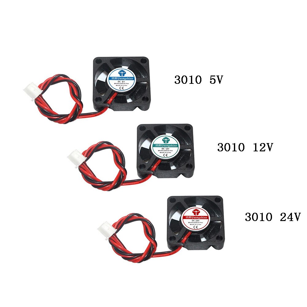 Peças de impressora 3d 3010 ventilador 30mm 30x30x10mm 12v 5v 24v 2pin dc cooler pequeno ventilador de refrigeração diy reprap para j-head hotend