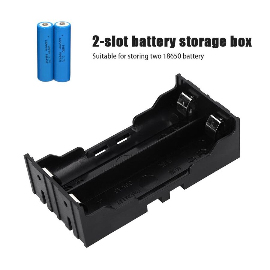 ABS 6Pcs 2-Slot Battery Storage Box Case Holder Organizer for Storing 2pcs 3.7V 18650 Battery