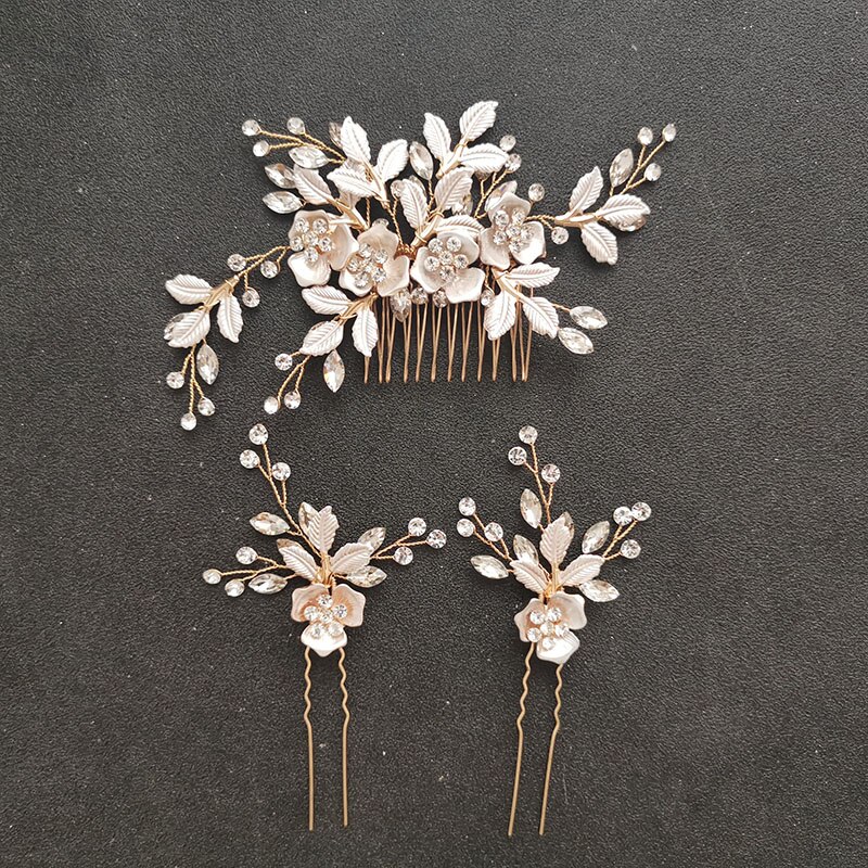 Slbridal handgemaakte oostenrijkse kristal bruids haarspeldjes haarspeldjes haarspeldjes bruidsmeisjes sieradensets