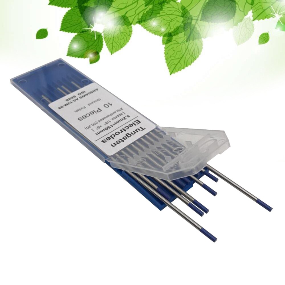 10pcs/1 Bag TIG Welding Tungsten Electrodes 2% Lanthanated WL20 Tungsten Electrode Welding Rods (1.0MM x150MM): Silver 2