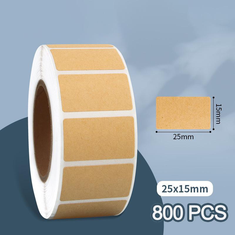 Khaki Square Kraft Stickers Blank Labels Paper Self-adhesive Handwritten Classification Office Labels Kitchen Glass Bottle: WHITE