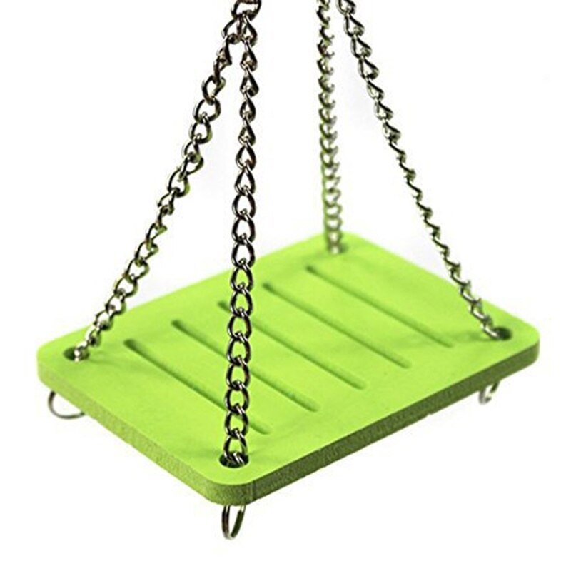 Hamster Play Toys Rainbow Bridge Seesaw Swing Climb Boredom Breaker Small Animal Activity Toy DIY Hamster Cage Accessories: Swing Green