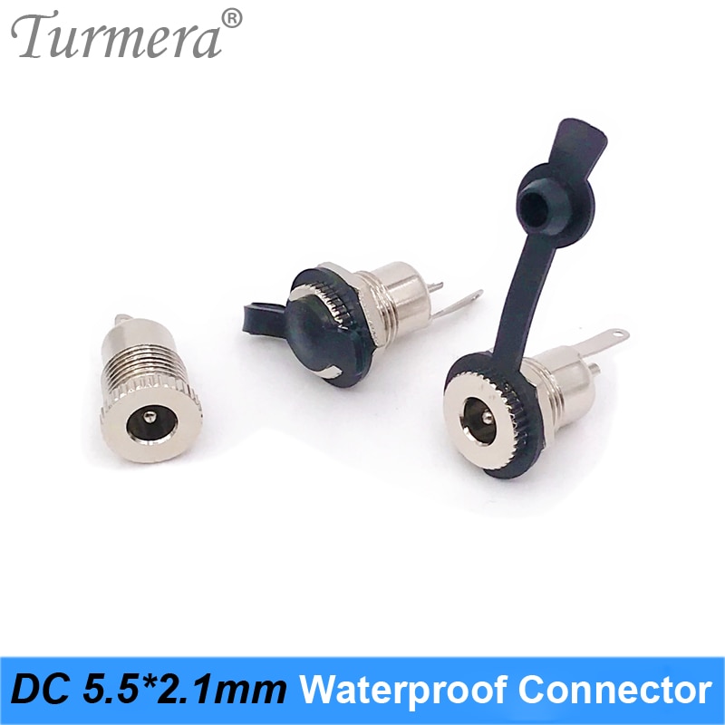 Conector de batería de CC de 5,5mm x 2,1mm, conector hembra de alimentación de CC de 5,5x2,1, resistente al agua para destornillador, batería Turmera